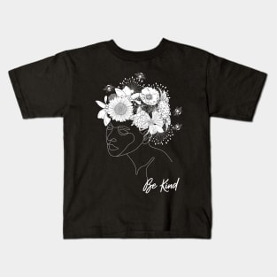 BE KIND Kindness Matters Line Art Floral Kids T-Shirt